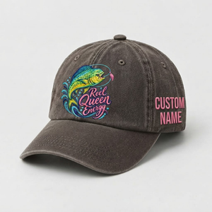 Reel Queen Energy Hat for Women, Custom Fishing Hat for Women, Personalized Mahi Mahi Embroidery Cap,  Gift for Her - 5