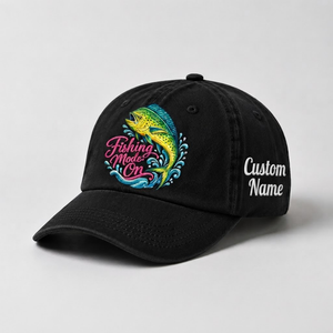 Fishing Mode On Hat For Women, Custom Fishing Hat For Women, Personalized Mahi Mahi Embroidery Cap,  Gift For Her - 2