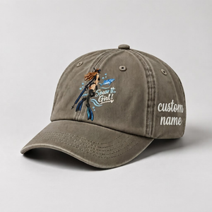 Spear It, Girl! Hat for Women , Personalized Spearfishing Hat, Custom Name Embroidered Cap, Ocean Lover Baseball Hat - 6