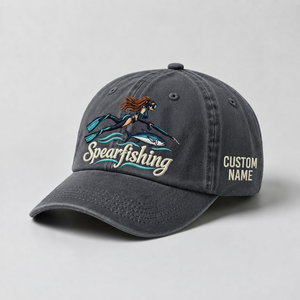 Spearfishing Hats For Women, Custom Name Spearfishing Gift, Freediving Hat, Spearo Apparel, Ocean Lover Cap, Women Spearfish Baseball Cap - 1