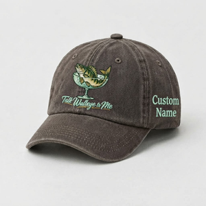 Custom Walleye Hat, Personalized Talk Walleye To Me Fishing Cap, Vintage Angler Gift, Fisherman Dad Hat, Outdoor Sports Embroidered Hat - 5