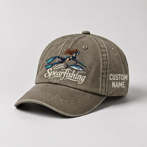 Spearfishing Hats For Women, Custom Name Spearfishing Gift, Freediving Hat, Spearo Apparel, Ocean Lover Cap, Women Spearfish Baseball Cap - 6