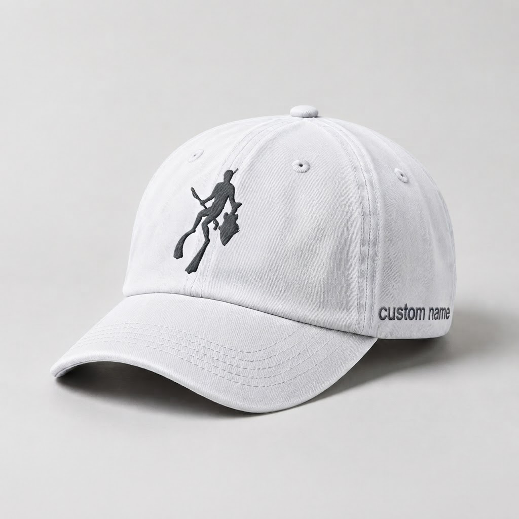 Spearfishing Hats For Women, Custom Embroidered Baseball Cap, Personalized Freediving Gift, Vintage Washed Cotton Dad Hat, Outdoor Gear
