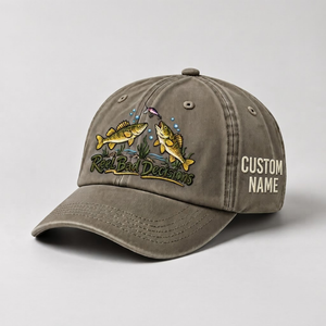 Personalized Walleye Hat, Custom Name Reel Bad Decisions Fishing Cap, Vintage Fisherman Gift, Embroidered Outdoor Dad Hat - 6