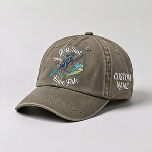Girls Just Wanna Have Fish Hat, Custom Spearfishing Hat for Women, Personalized Dive Embroidery Cap, Gift For Her - 6