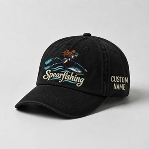 Spearfishing Hats For Women, Custom Name Spearfishing Gift, Freediving Hat, Spearo Apparel, Ocean Lover Cap, Women Spearfish Baseball Cap - 2