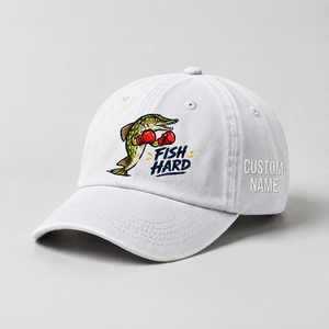Pike Hat, Custom Fish Hard Embroidered Cap, Personalized Fisherman Gift, Vintage Washed Cotton Dad Hat, Fishing Merch - 4