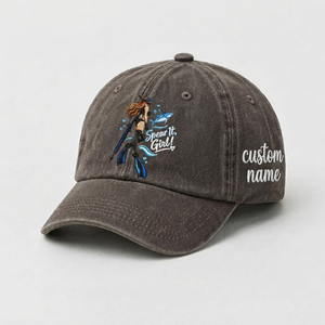 Spear It, Girl! Hat for Women , Personalized Spearfishing Hat, Custom Name Embroidered Cap, Ocean Lover Baseball Hat - 5