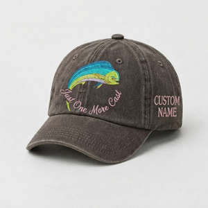 Just One More Cast Hat, Custom Fishing Hat for Women, Personalized Mahi Mahi Fish Embroidery Cap, Gift for Her - 5