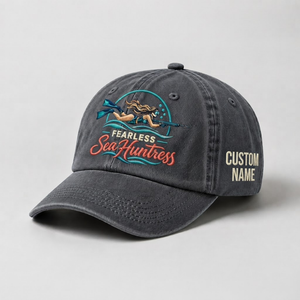 Spearfishing hats for Women, Scuba diver baseball cap Personalized vintage washed cap, Custom embroidered hat, Outdoor diving gift - 1