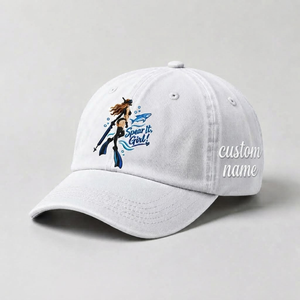 Spear It, Girl! Hat for Women , Personalized Spearfishing Hat, Custom Name Embroidered Cap, Ocean Lover Baseball Hat - 4