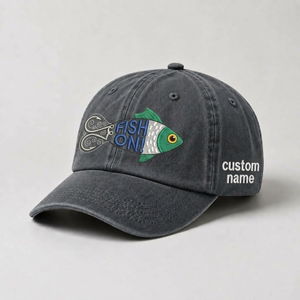 Custom Fish On Fishing Hat, Embroidered Bass Cap, Personalized Fisherman Gift for Him, Dad Fishing Hat, Outdoor Fishing Lovers Cap - 2
