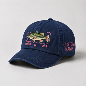 Funny Fishing Embroidered Hat for Women, Custom Largemouth Bass Hat ,  Personalized Fisherman Gift, Cute Outdoor Baseball Cap, Vintage Hat - 3
